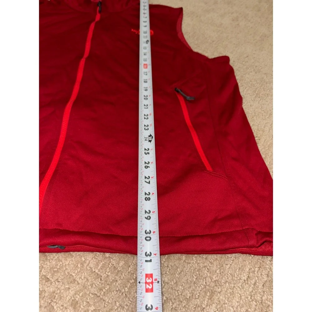 The North Face Mens Apex Bionic WindWall Softshell Vest Red XL Full Zip Fleece